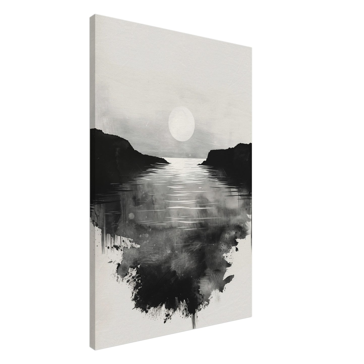 Mondnacht am See Leinwand 60x90 cm - Pixara