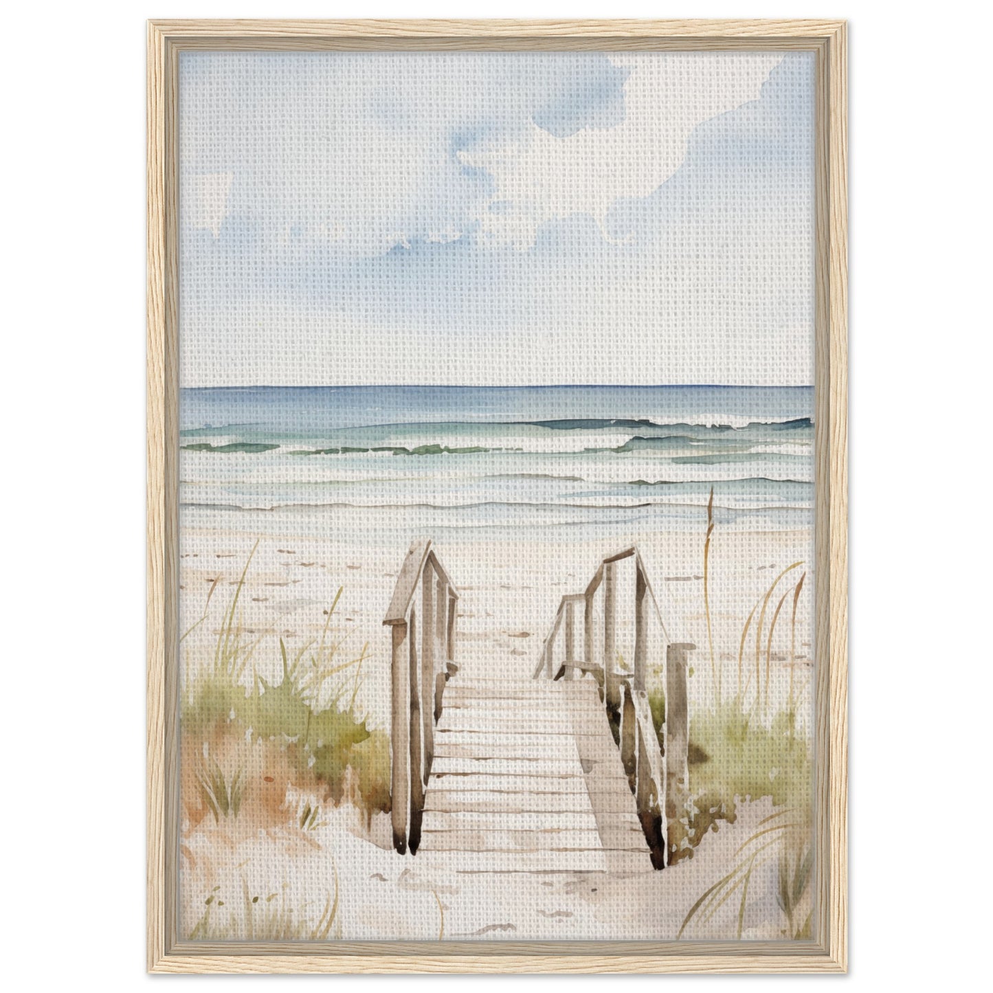 Strandzugang | Gerahmte Leinwand Holzrahmen 50x70 cm - Pixara