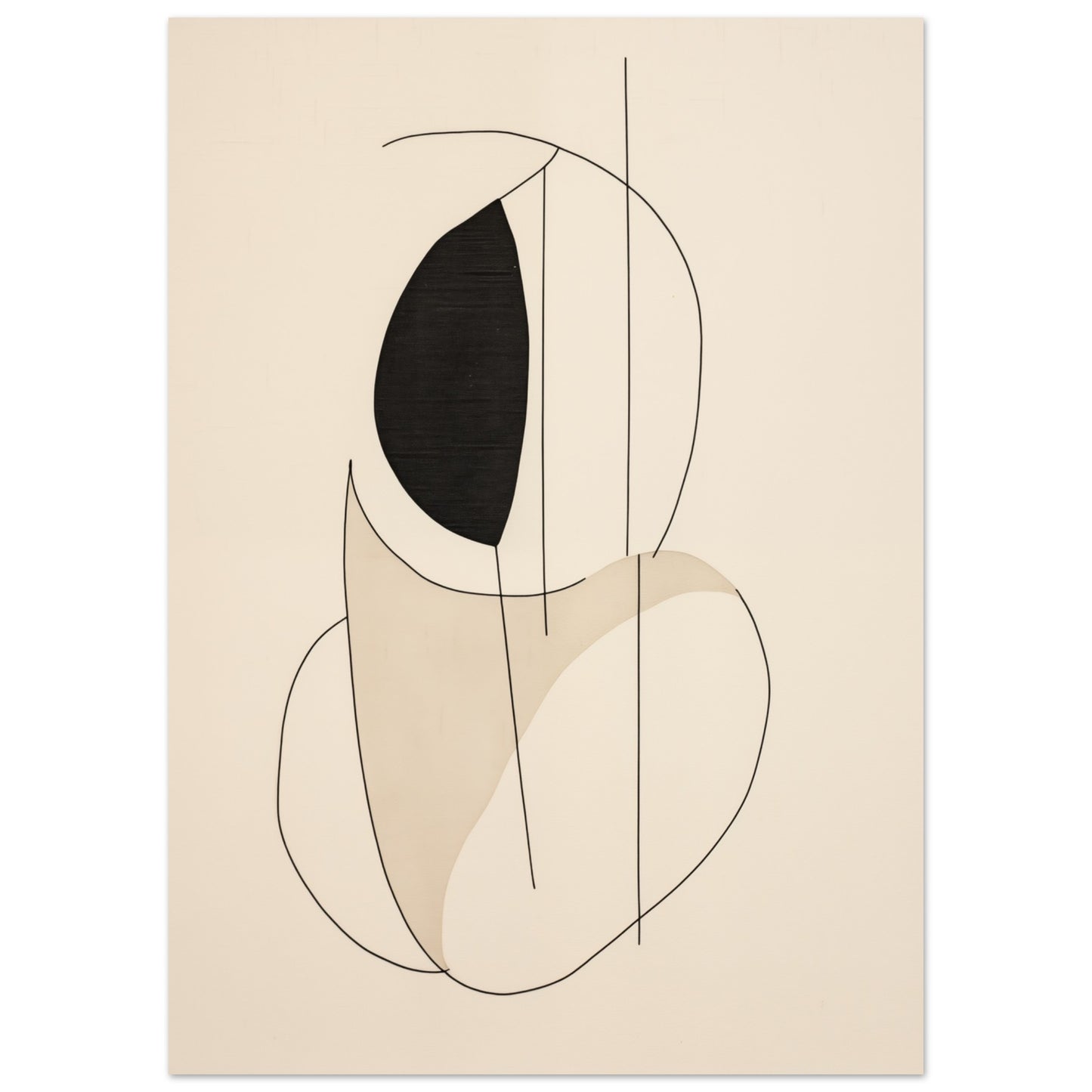 Balance der Formen – Minimalistische Linienkunst 50x70 cm - Pixara