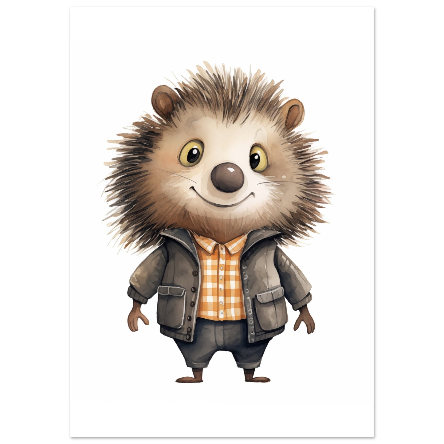 Stachelschwein "Piet" Poster A4 21x29.7 cm - Pixara
