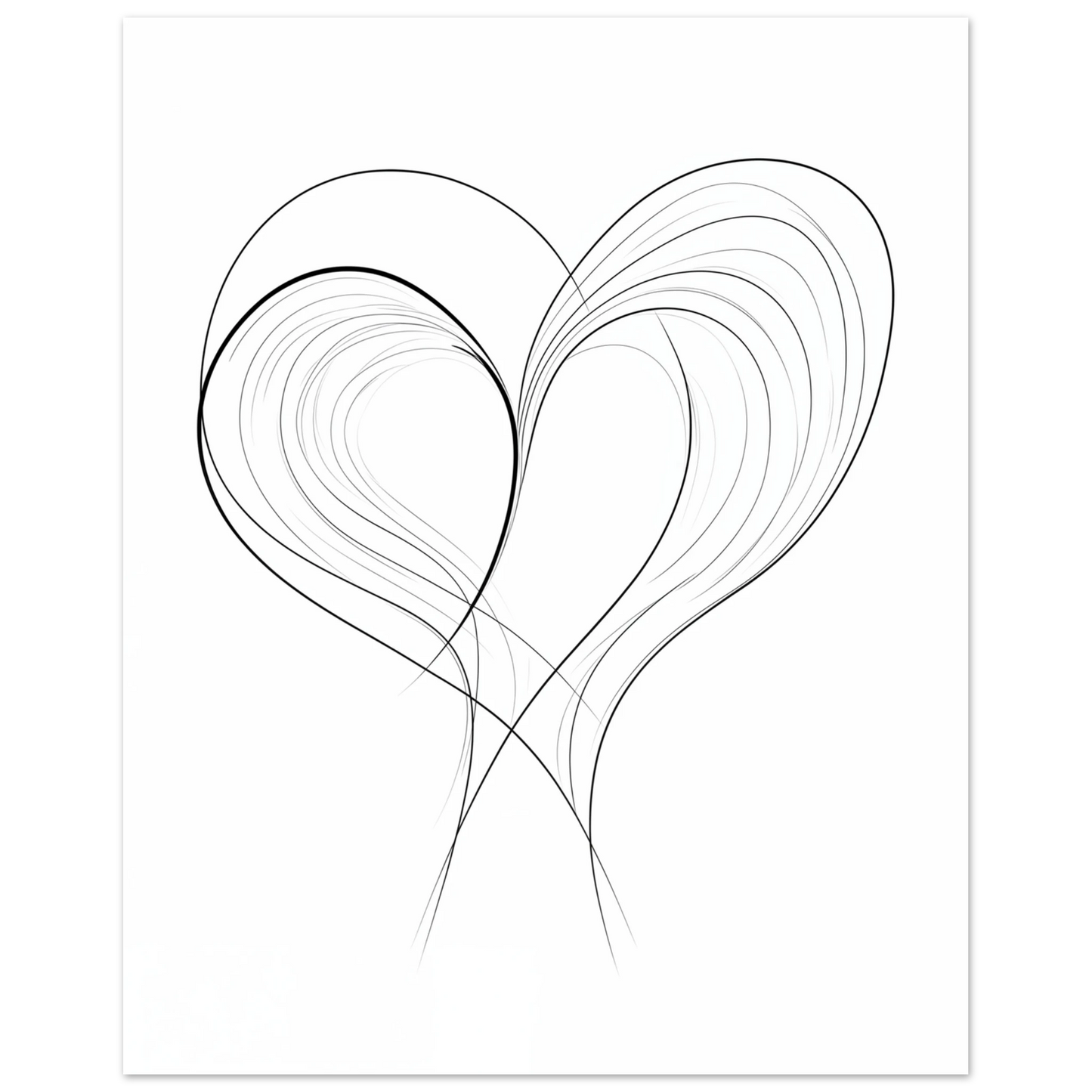 Fließende Liebe – Minimalistische Linienkunst Poster 20x25 cm - Pixara