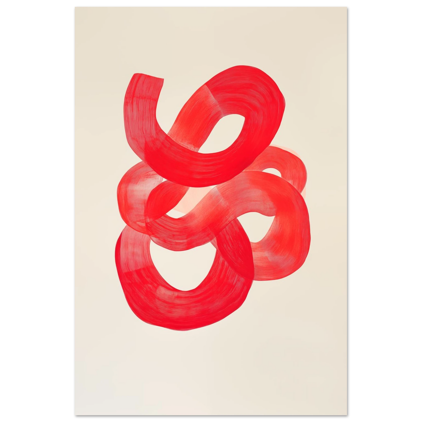 Dynamische rote Pinselstriche Poster 60x90 cm - Pixara