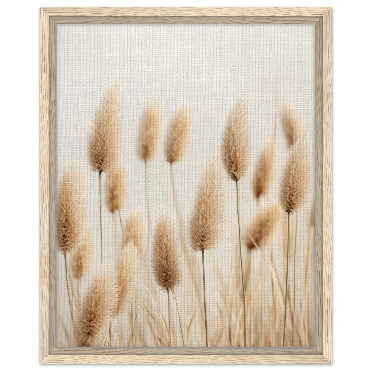 Sanfte Gräser im Sonnenlicht | Gerahmte Leinwand 40x50 cm 16x20″ Holzrahmen - Pixara