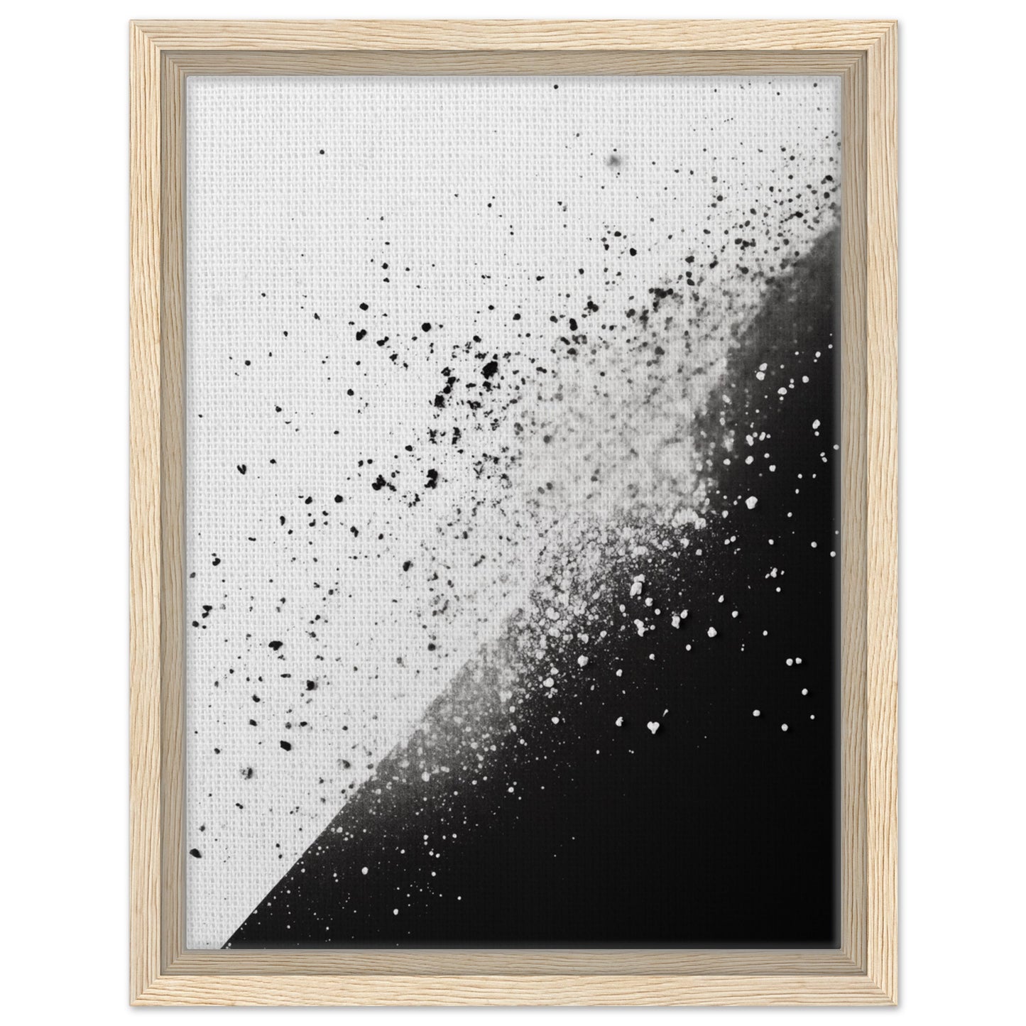 Schwarz-Weiß-Splitter 1 | Gerahmte Leinwand Holzrahmen 30x40 cm - Pixara