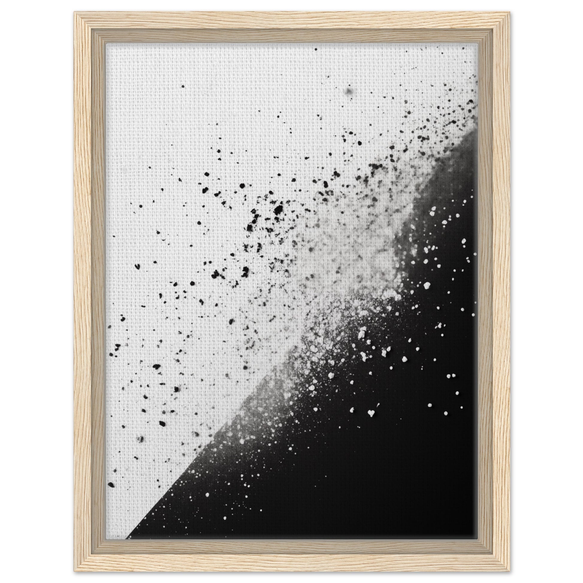 Schwarz-Weiß-Splitter 1 | Gerahmte Leinwand Holzrahmen 30x40 cm - Pixara