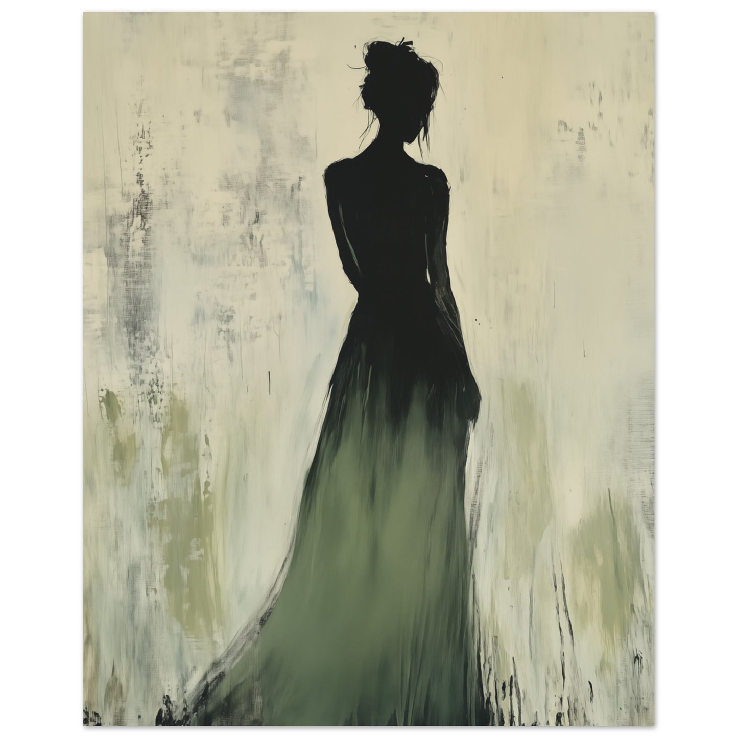 Verborgene Eleganz – Silhouette im abstrakten Stil 20x25 cm - Pixara