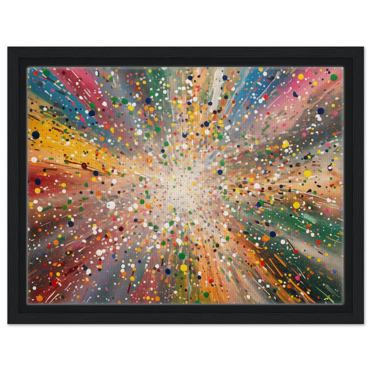 Farbexplosion - Kunst der Bewegung | Gerahmte Leinwand Schwarzer Rahmen 30x40 cm - Pixara