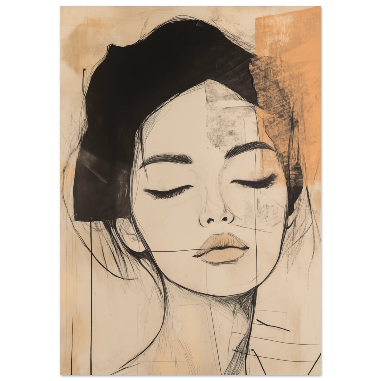 Zarte Linien im Portrait Poster A4 21x29.7 cm - Pixara