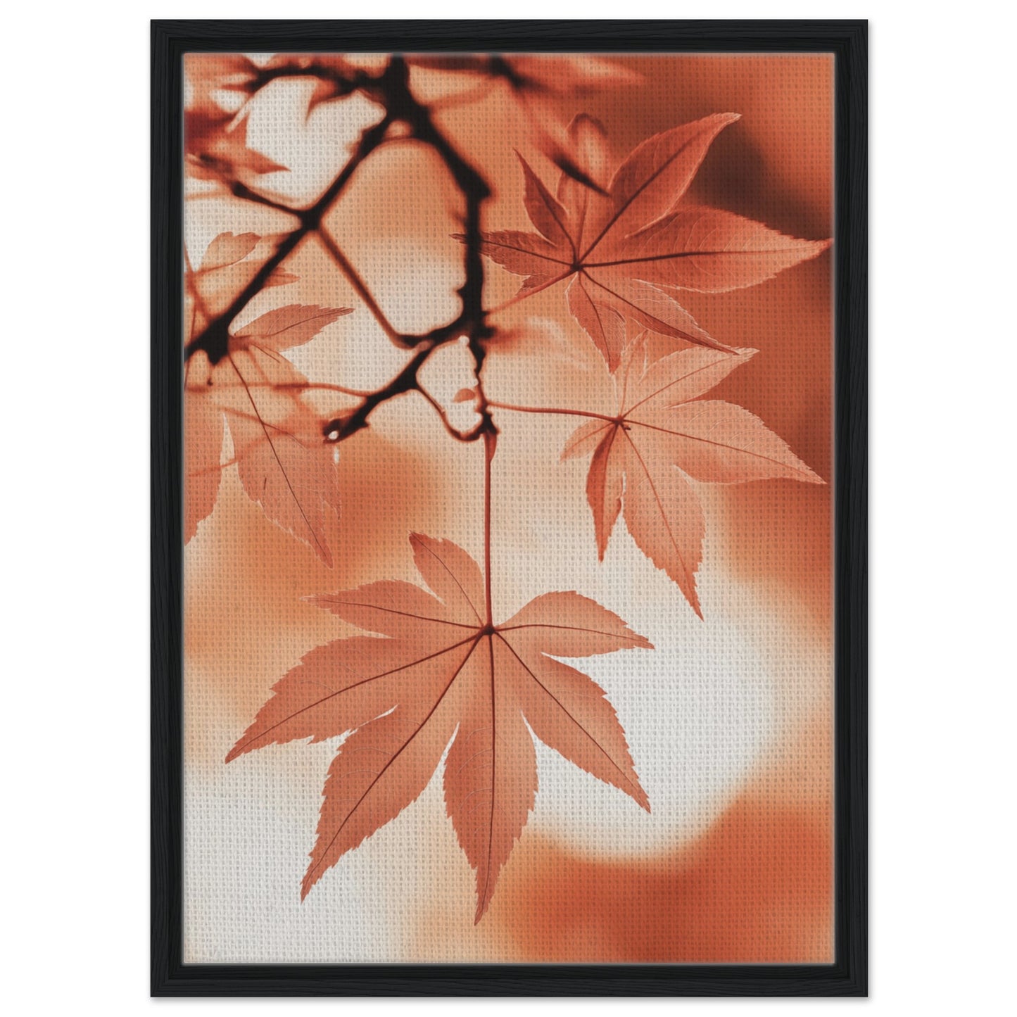 Herbstlicher Ahorntraum | Gerahmte Leinwand Schwarzer Rahmen 50x70 cm - Pixara