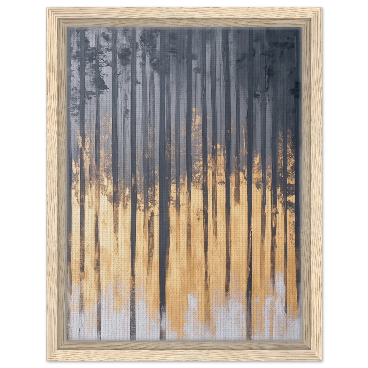 Sonnenaufgang im Birkenwald | Gerahmte Leinwand Holzrahmen 30x40 cm - Pixara