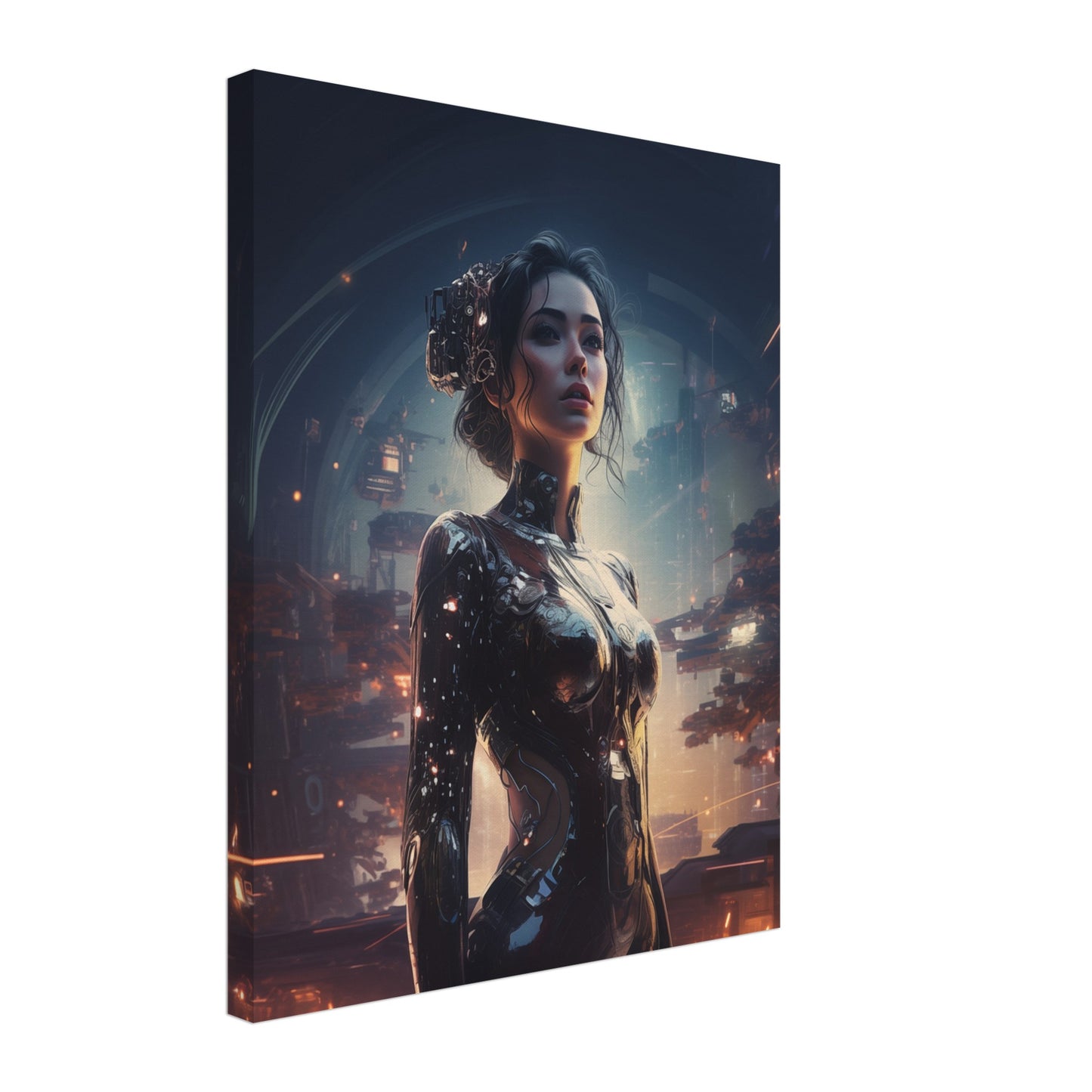 Wächterin der Sternenstadt "Seraphina" Leinwand 40x50 cm - Pixara