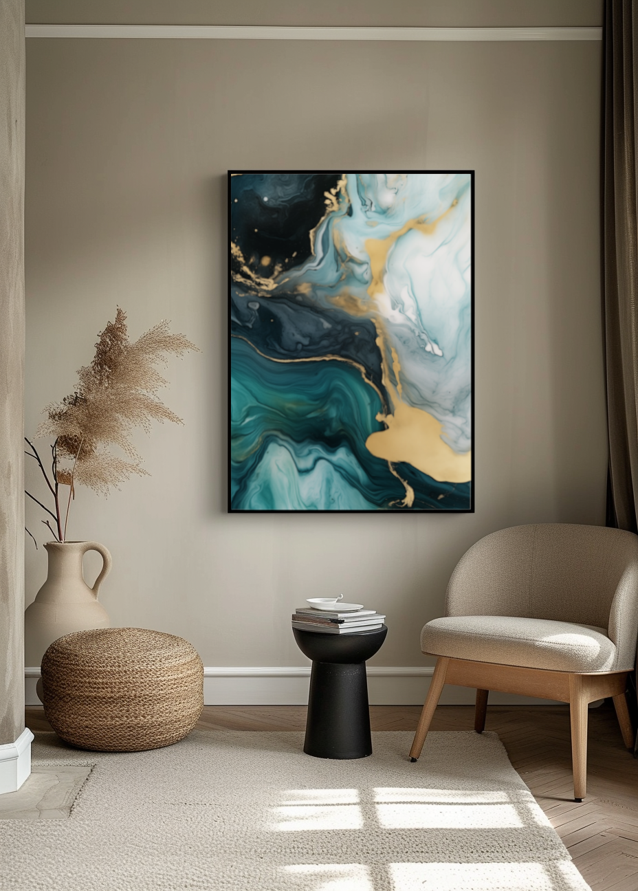 Azure Gold Swirl - Pixara