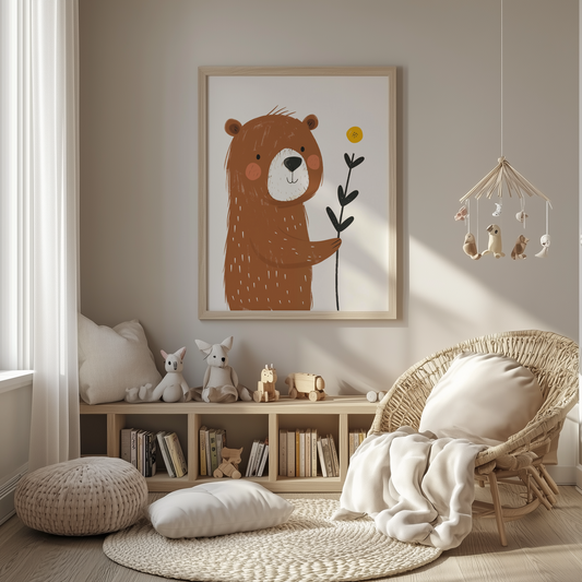 Bär mit Gänseblümchen - Pixara