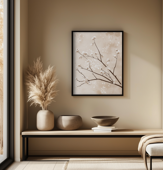 Elegante Japandi-Kirschblüten - Pixara