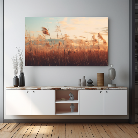 Flüstern des Feldes | Gerahmte Leinwand - Pixara