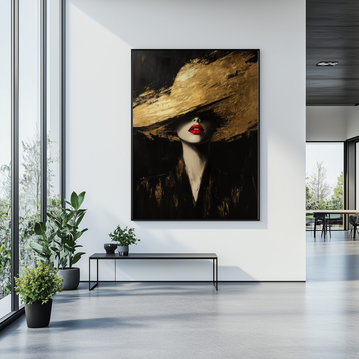 Goldene Eleganz | Gerahmte Leinwand - Pixara