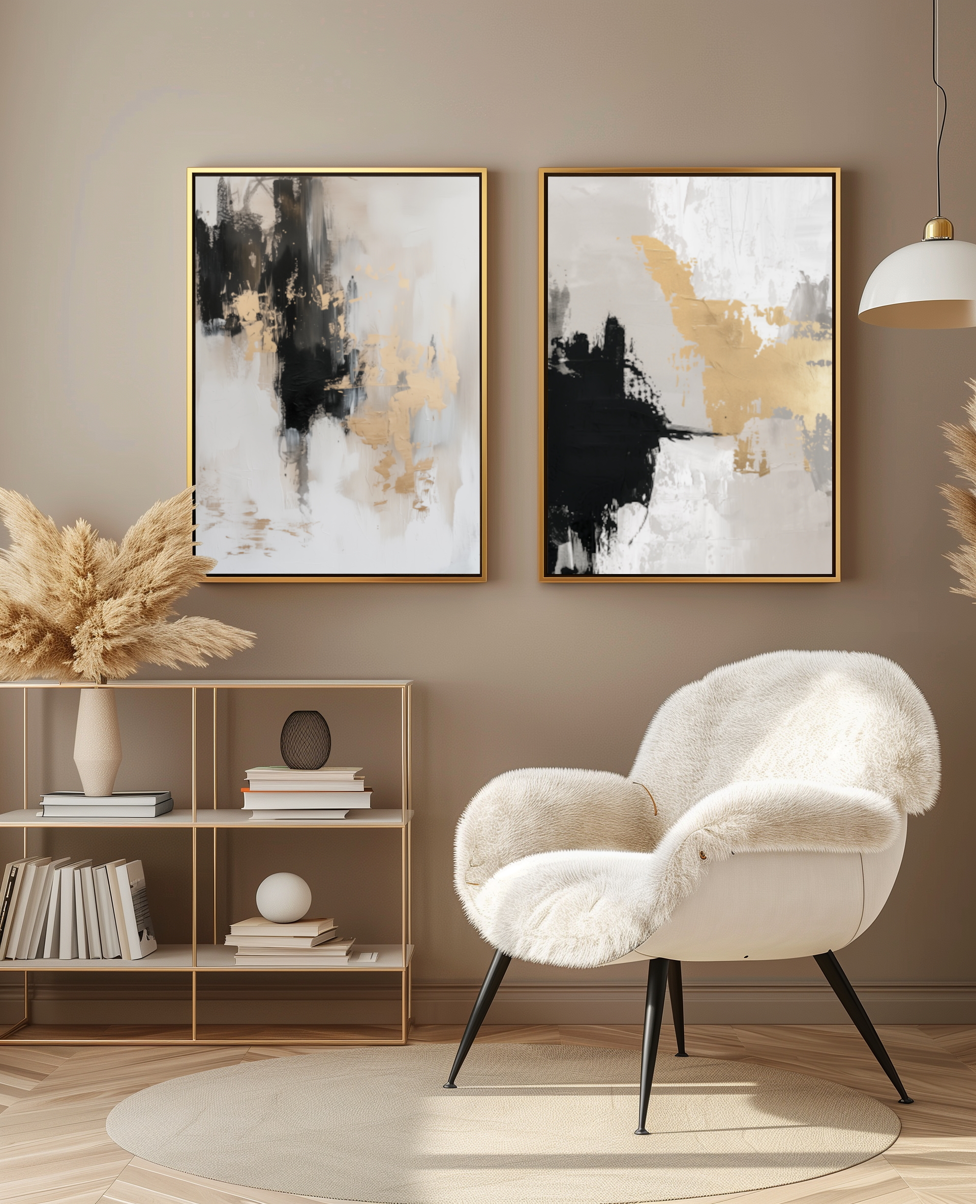 Golden Brushstroke Harmony - Pixara