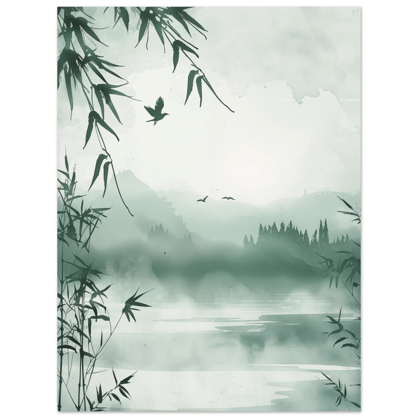 Nebel im Bambuswald 30x40 cm - Pixara
