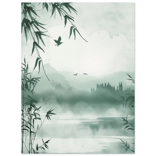 Nebel im Bambuswald 30x40 cm - Pixara