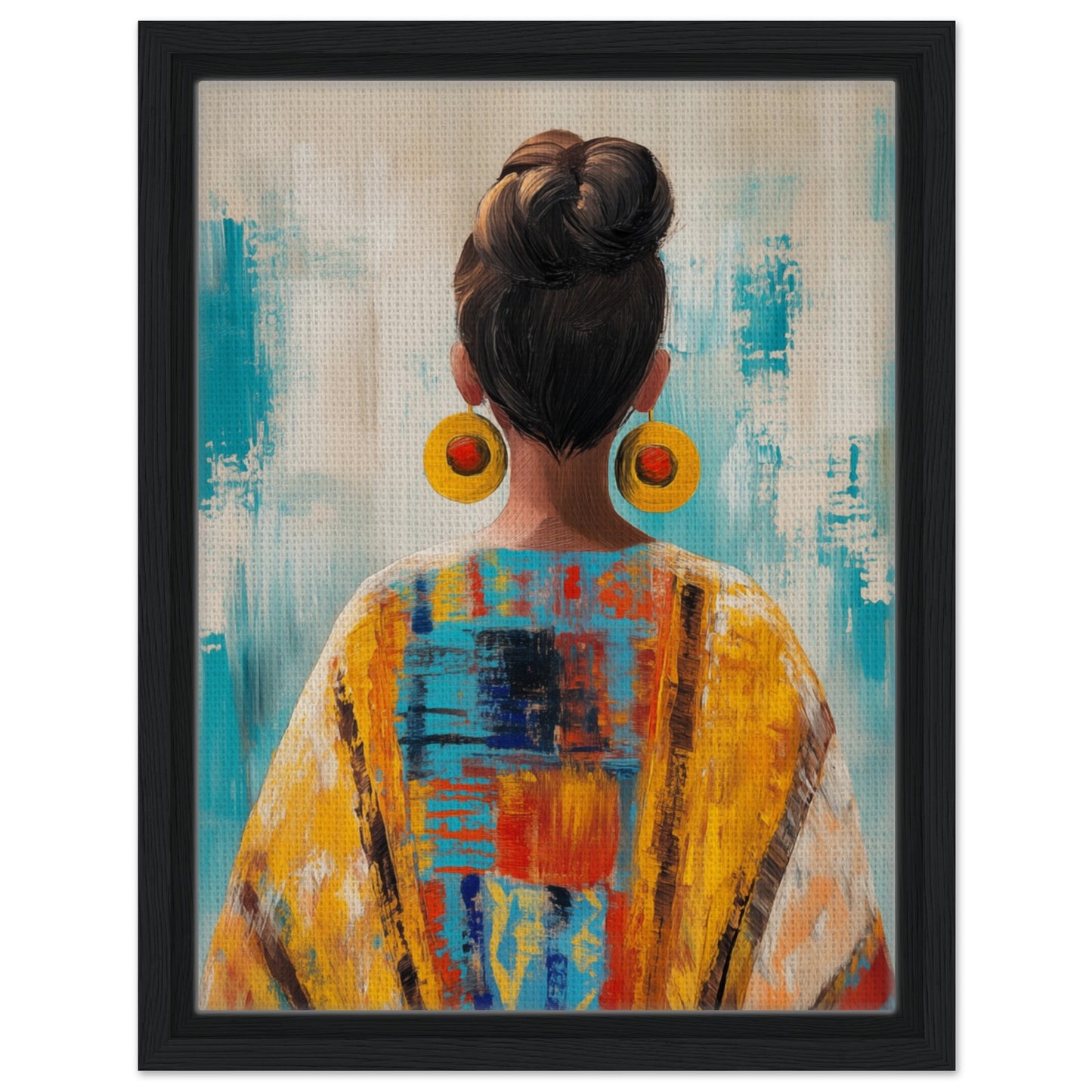 Farbige Anmut | Gerahmte Leinwand 30x40 cm Schwarzer Rahmen - Pixara