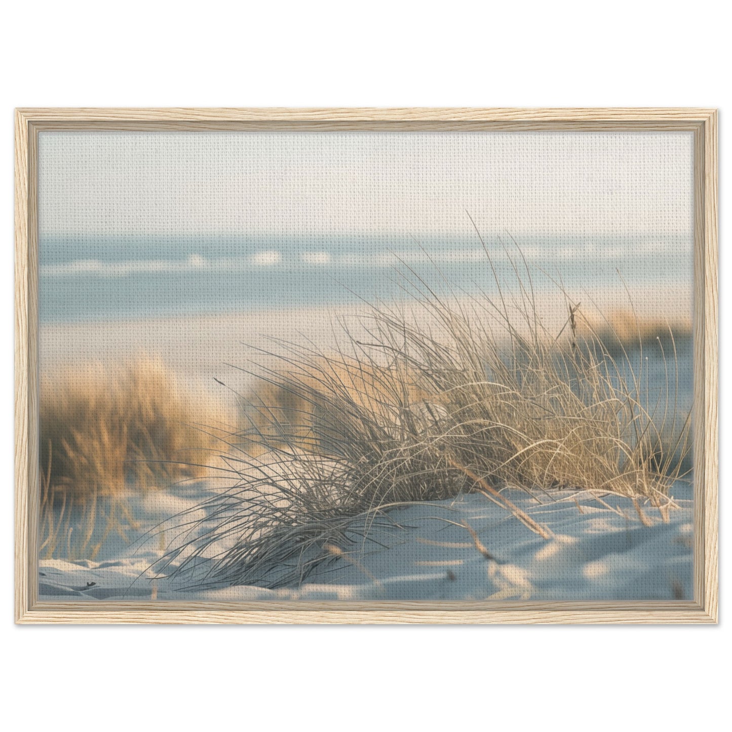 Sand und Schilf | Gerahmte Leinwand Holzrahmen 50x70 cm - Pixara