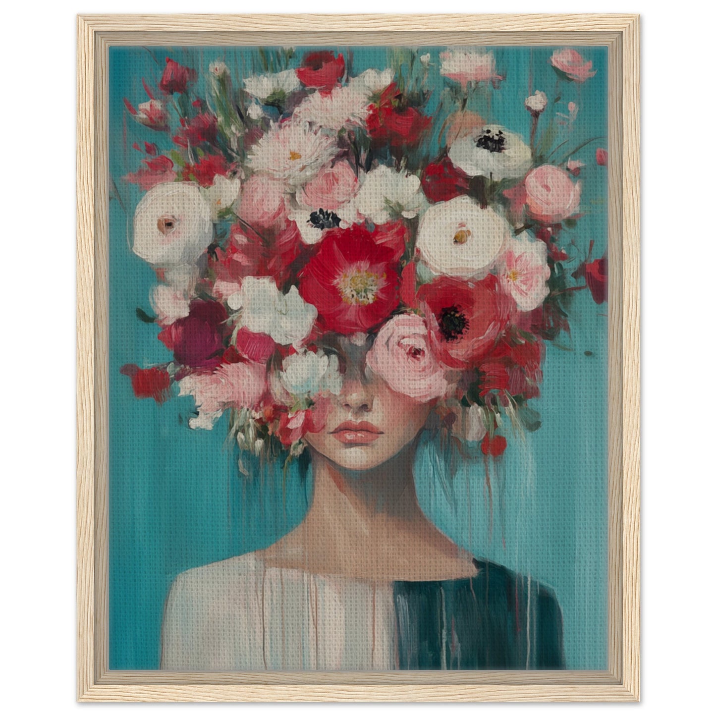 Florale Fantasie | Gerahmte Leinwand Holzrahmen 40x50 cm - Pixara