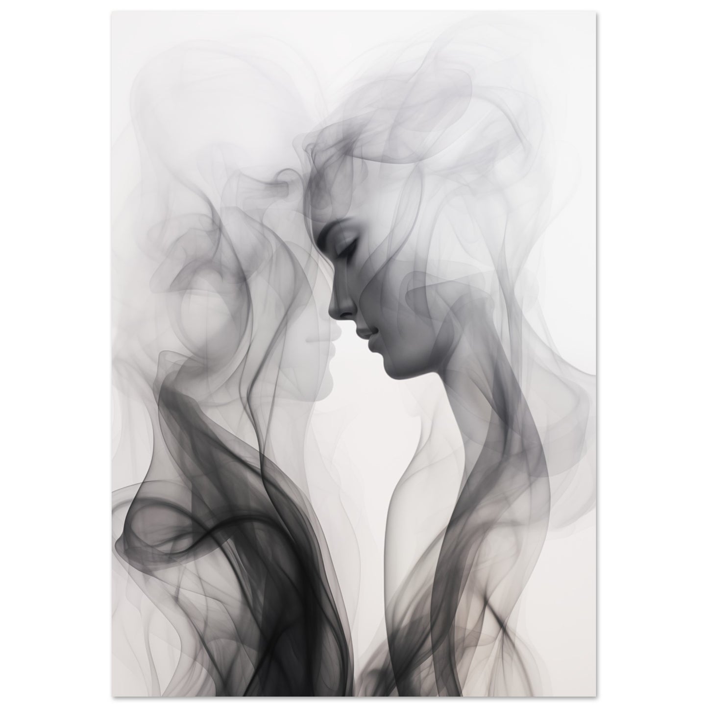 Gesichter im Rauch Poster A4 21x29.7 cm - Pixara