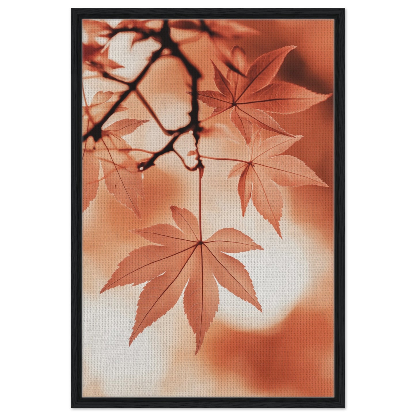 Herbstlicher Ahorntraum | Gerahmte Leinwand Schwarzer Rahmen 60x90 cm - Pixara