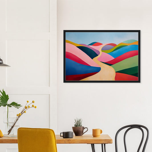 Surreale Hügel | Gerahmte Leinwand - Pixara