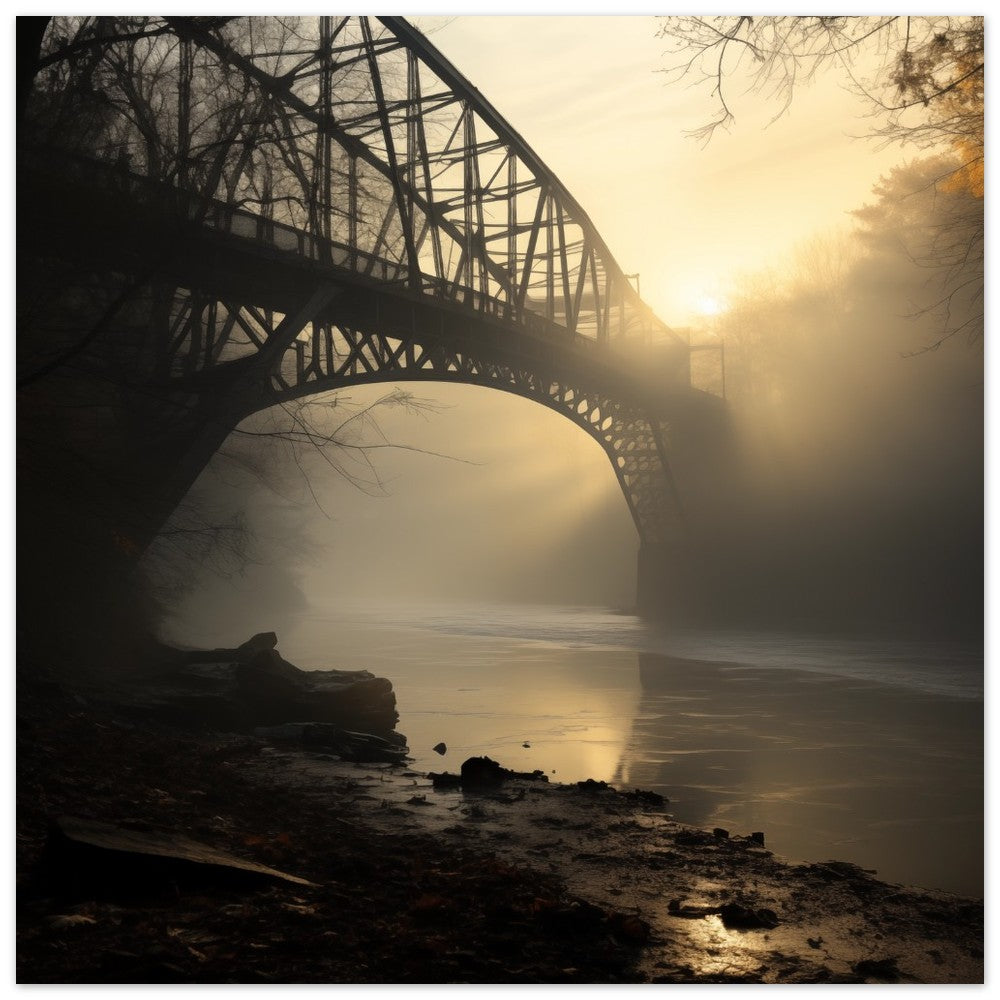 Morgendämmerung am Fluss 25x25 cm - Pixara