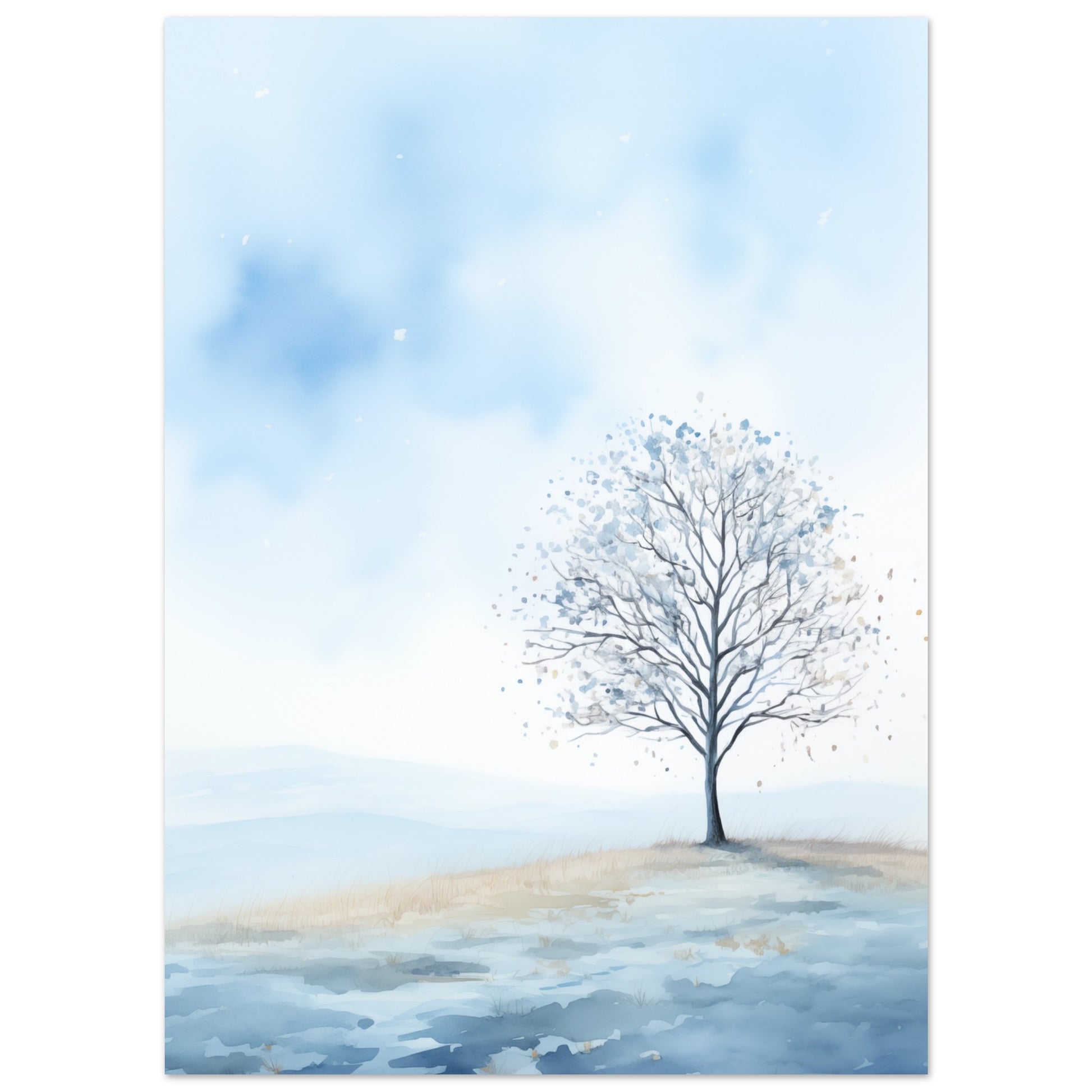 Winterbaum in Aquarell 13x18 cm - Pixara