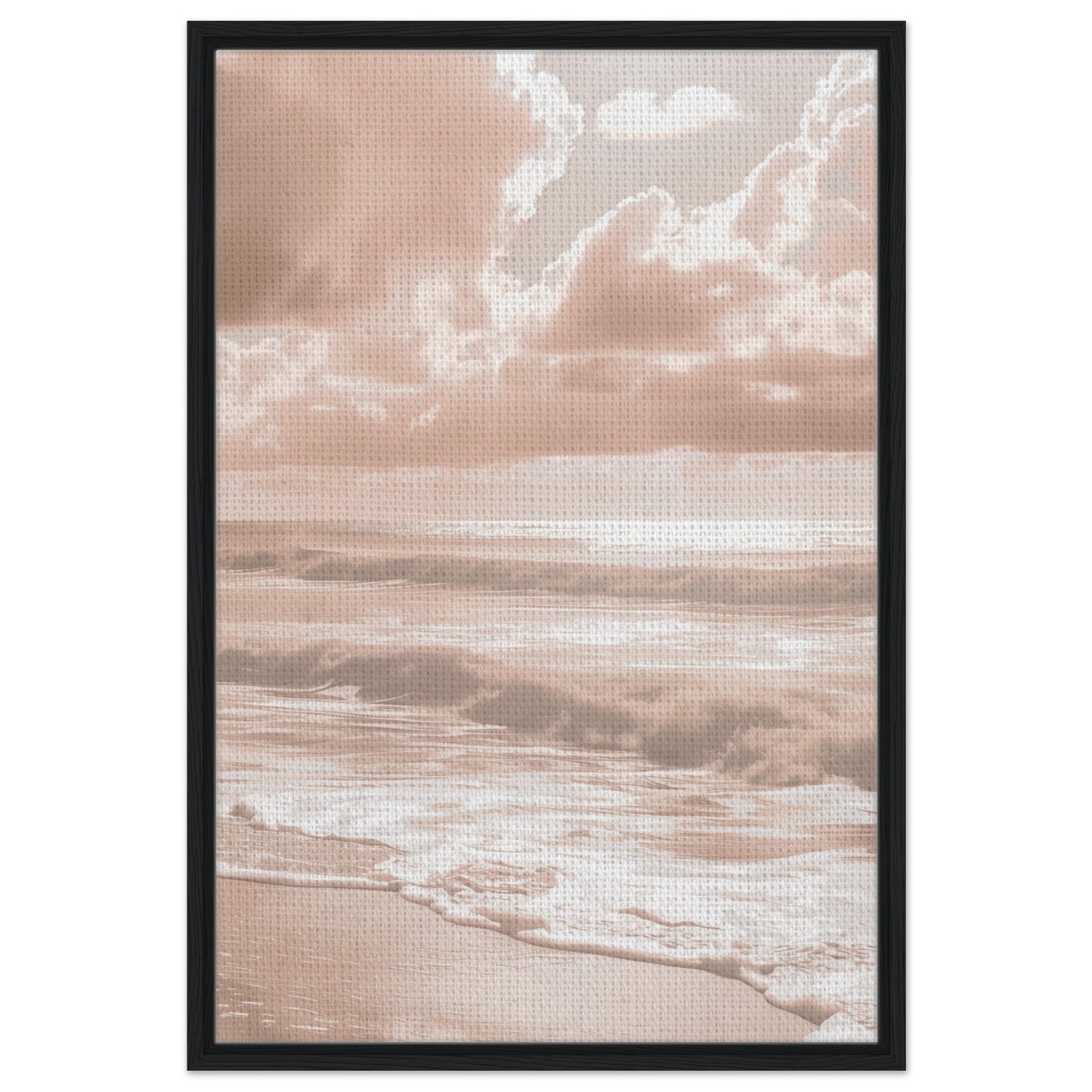 Flüsternde Wellen | Gerahmte Leinwand Schwarzer Rahmen 60x90 cm - Pixara