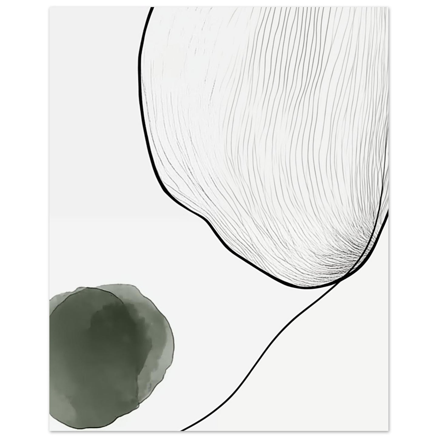Verbindung in Stille – Abstrakte Linienkunst 40x50 cm - Pixara