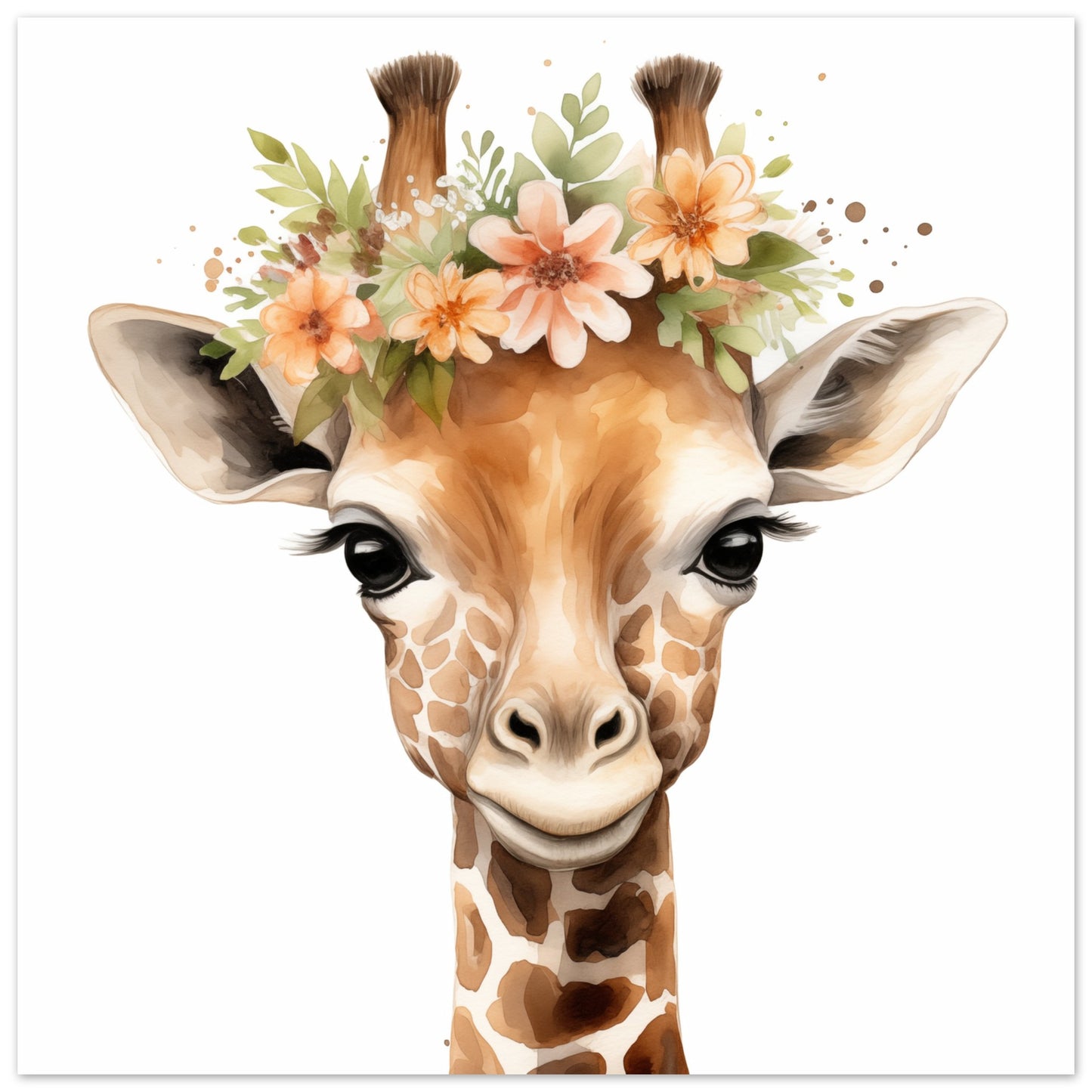 Giraffe "Giselle" Poster 30x30 cm - Pixara