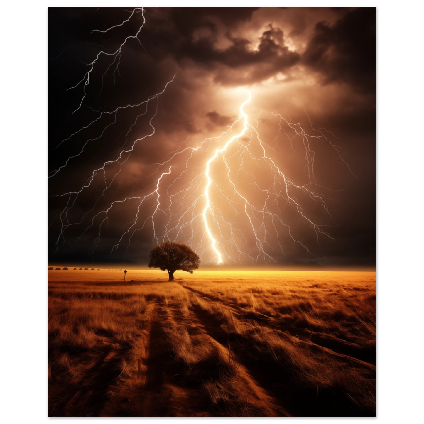 Gewitterleuchten Poster 40x50 cm - Pixara