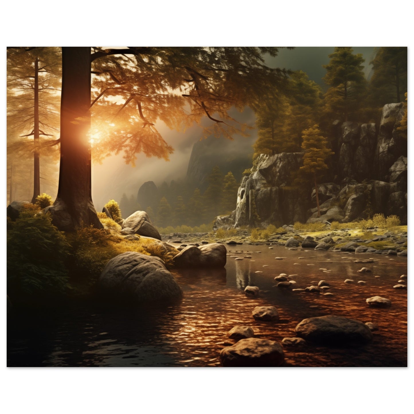 Herbstliche Reflexion Poster 40x50 cm - Pixara