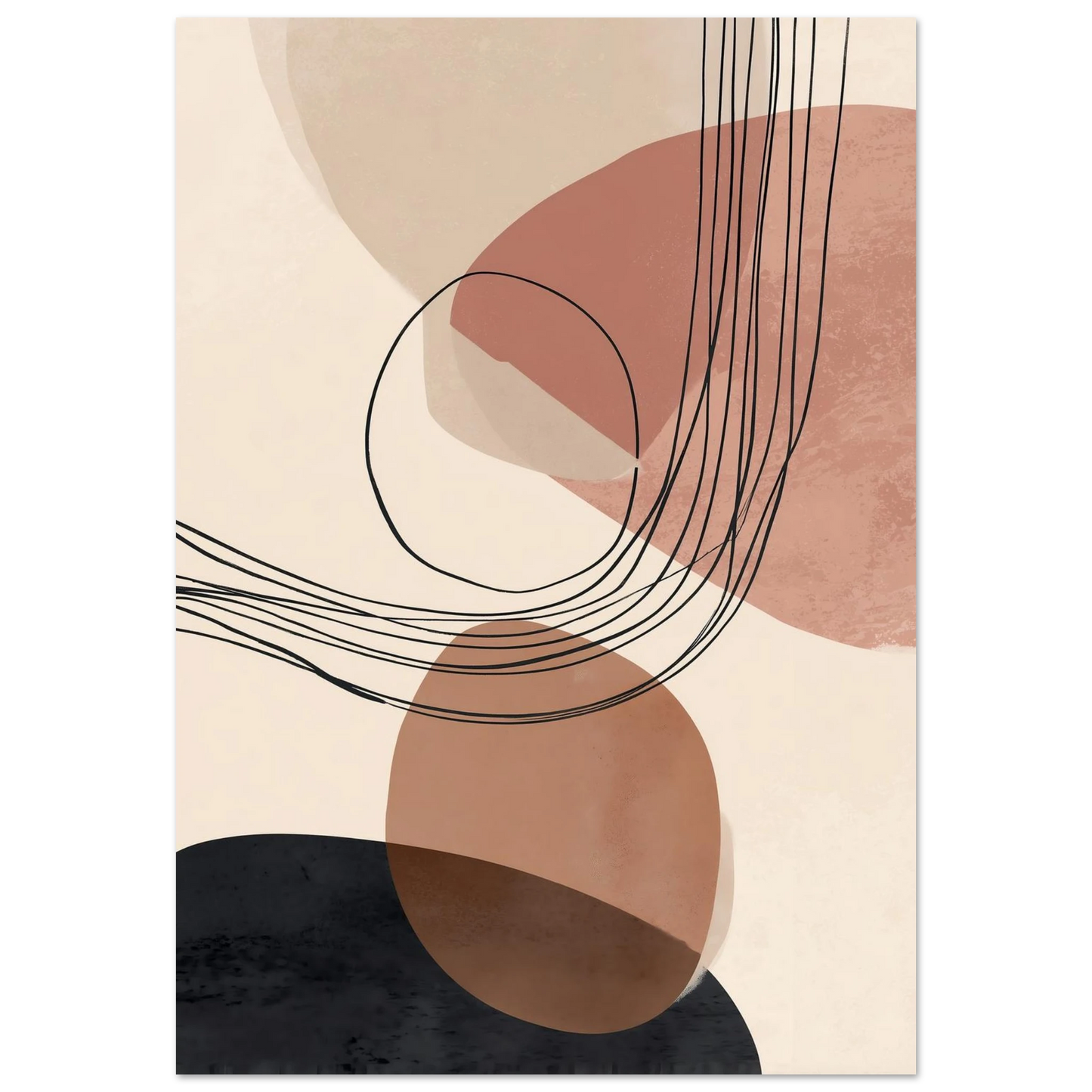 Modern Shapes II – Abstrakte Balance in warmen Tönen Poster 70x100 cm - Pixara