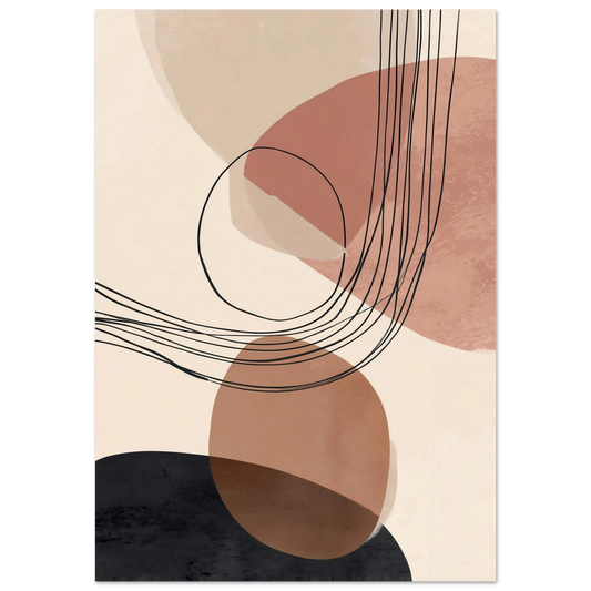Modern Shapes II – Abstrakte Balance in warmen Tönen Poster 70x100 cm - Pixara