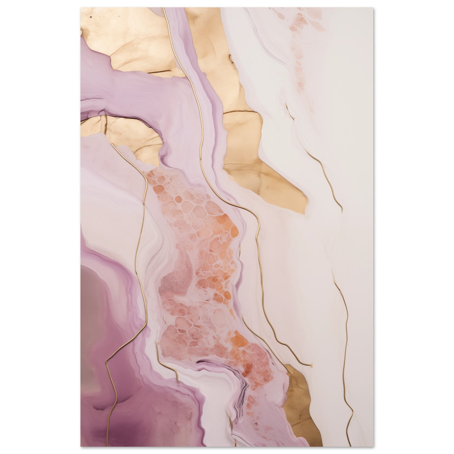 Abstrakter Goldschwung Poster 60x90 cm - Pixara