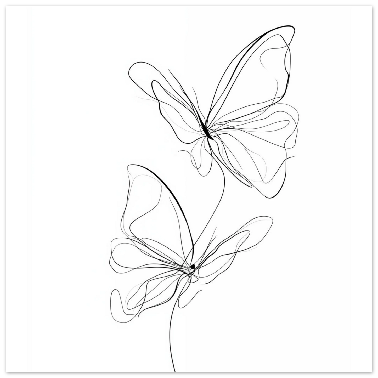 Federleicht – Schmetterlinge in Linie Poster 50x50 cm - Pixara
