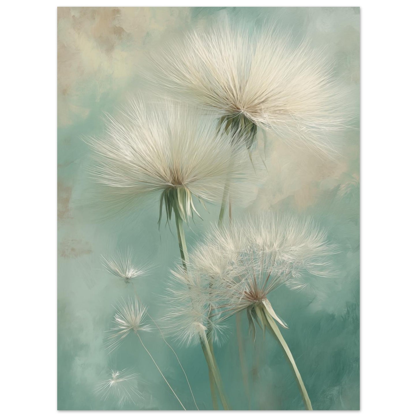 Federleicht – Traumhafte Pusteblumen in Pastell 30x40 cm - Pixara