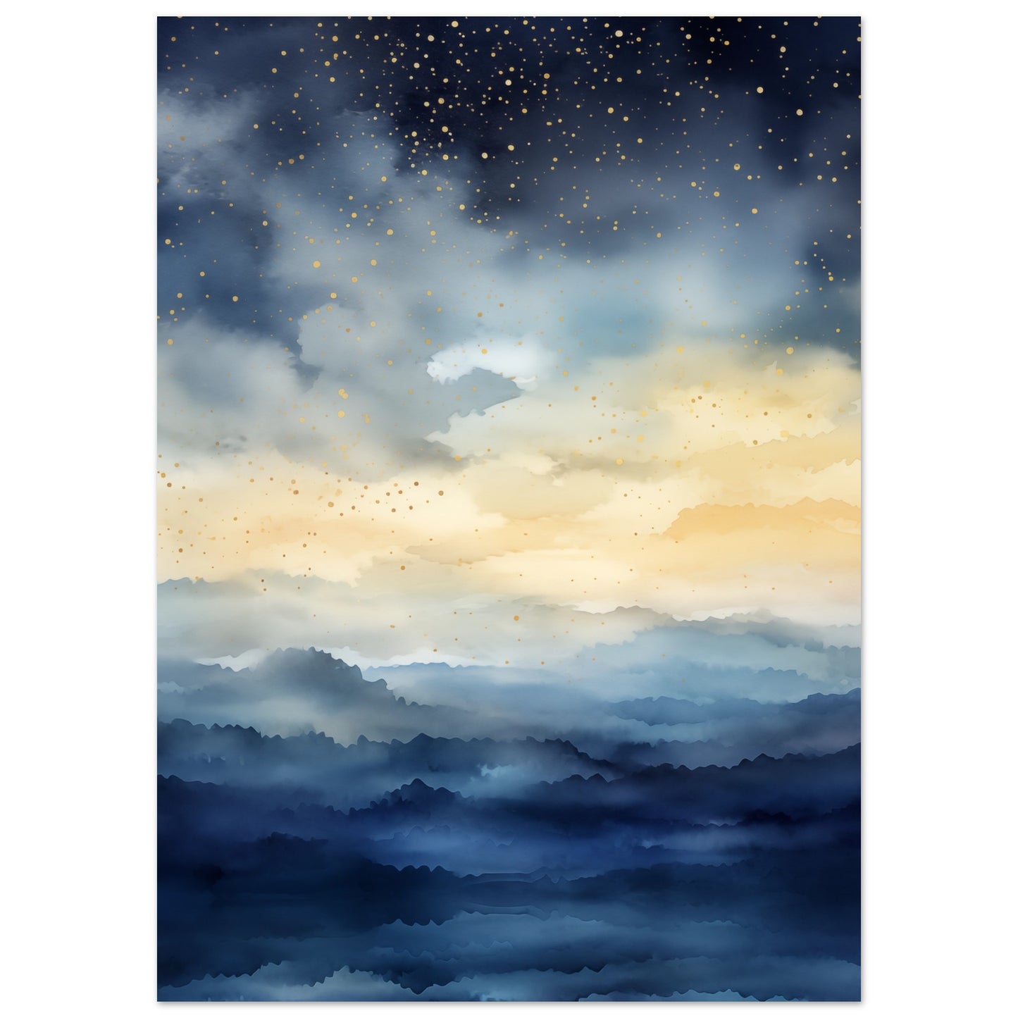 Nachthimmel über dem Meer Poster 50x70 cm - Pixara
