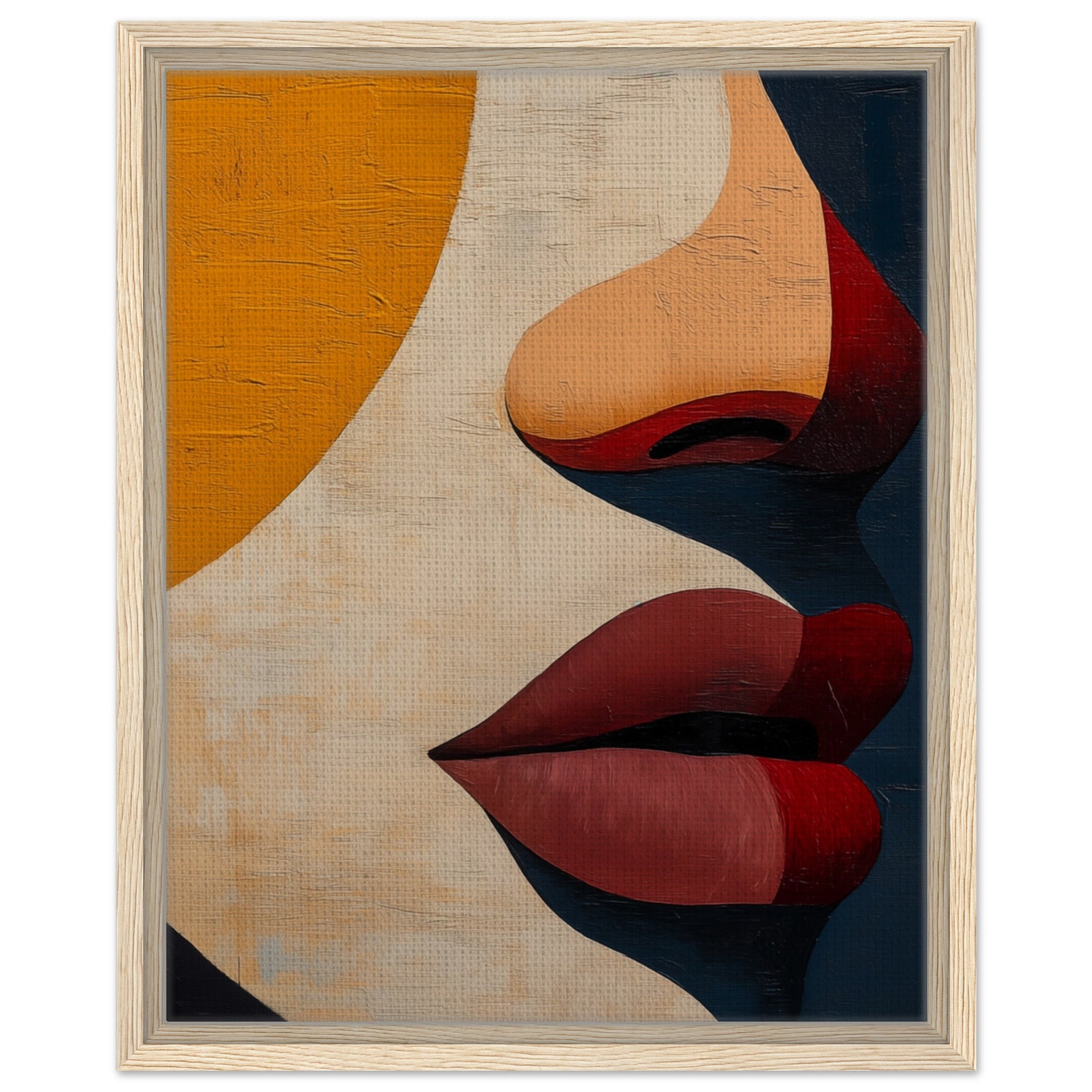 Abstrakte Geometrie eines Gesichts | Gerahmte Leinwand Holzrahmen 40x50 cm - Pixara