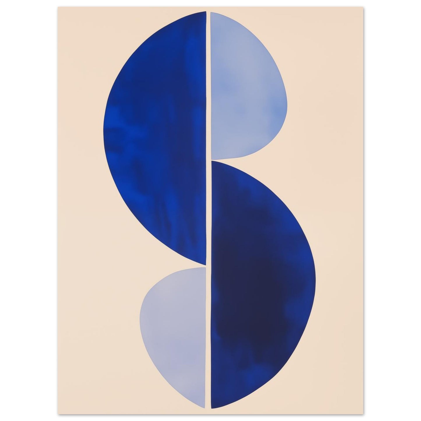 Blaue harmonische Halbkreise 30x40 cm - Pixara