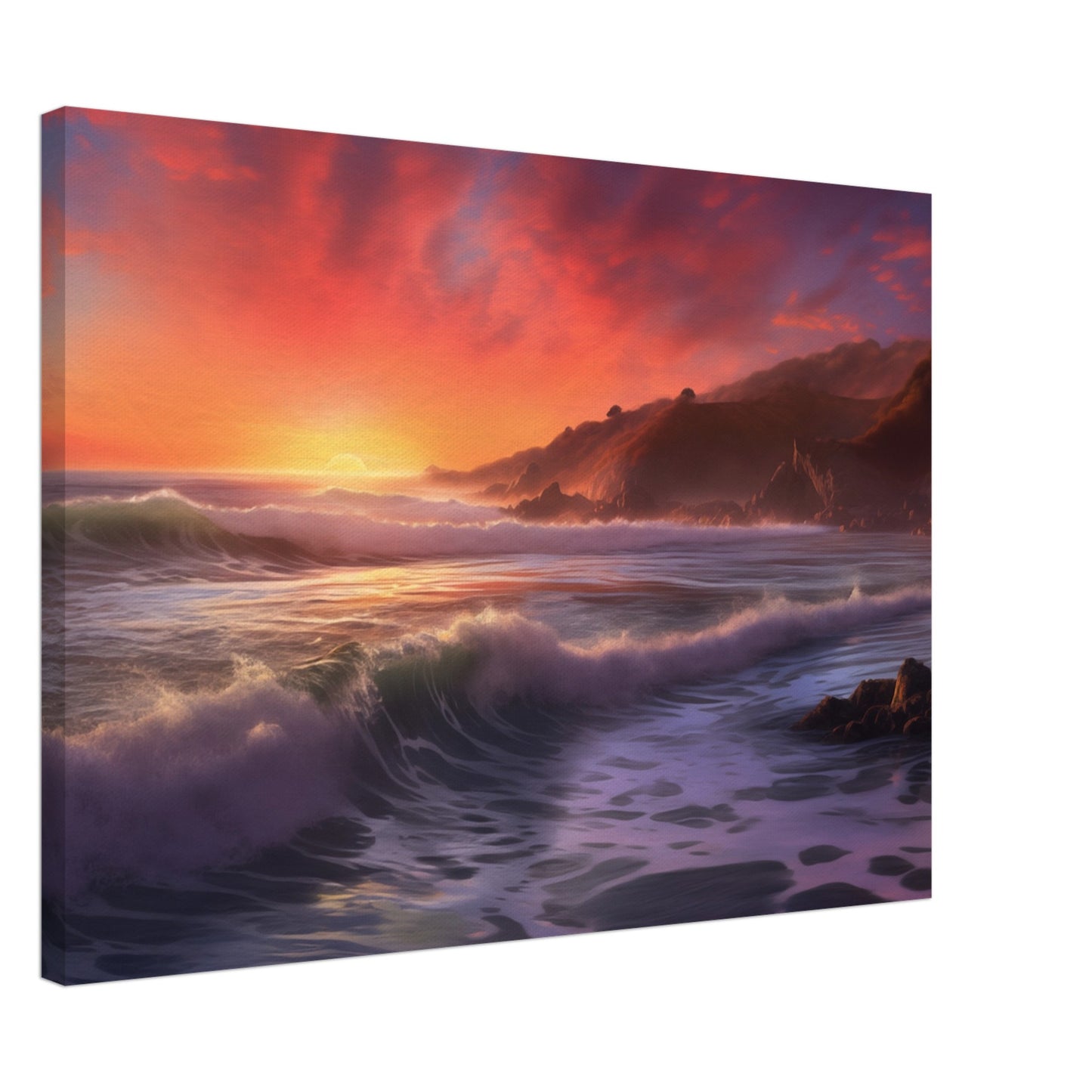 Sonnenuntergang am Küstenstrand Leinwand 50x70 cm - Pixara