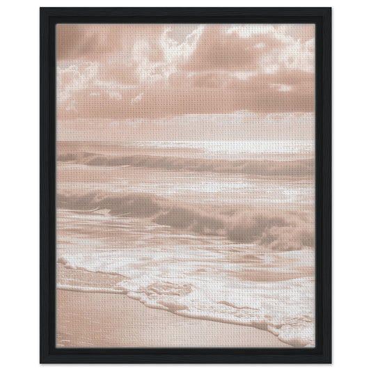 Flüsternde Wellen | Gerahmte Leinwand Schwarzer Rahmen 40x50 cm - Pixara