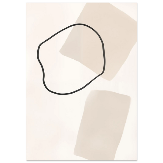 Abstrakte Balance in Beige Poster 70x100 cm - Pixara