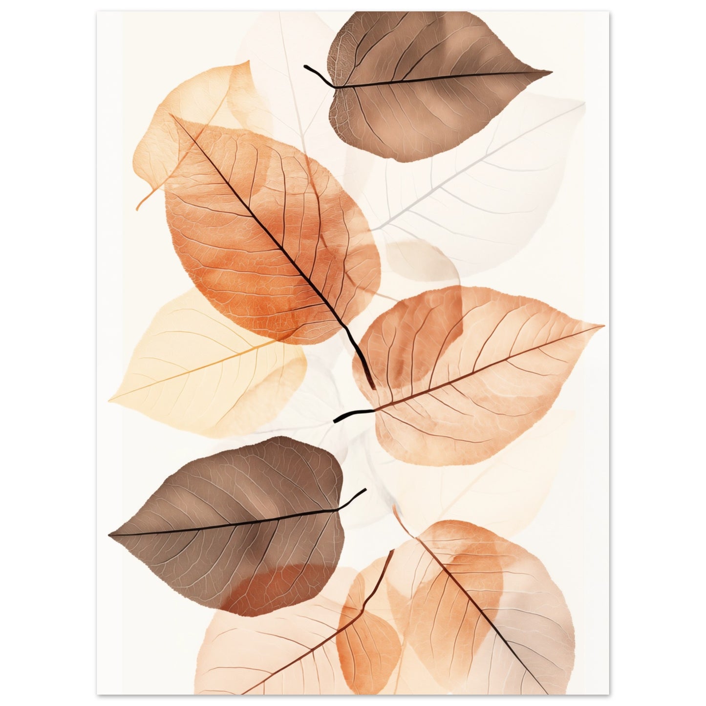 Blätter in warmen Tönen Poster 30x40 cm - Pixara
