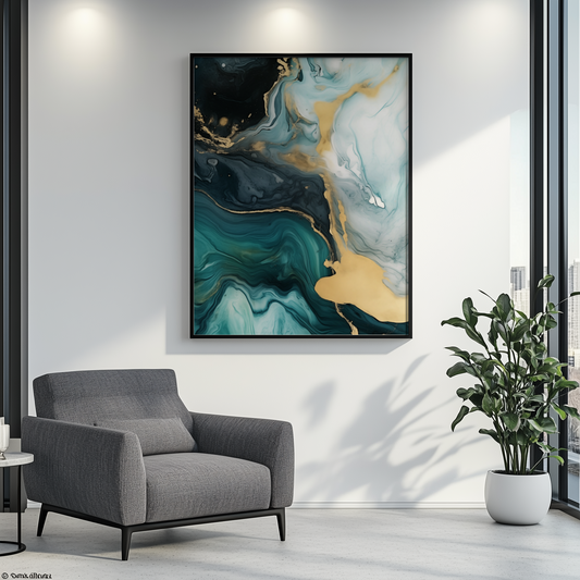 Azure Gold Swirl - Pixara