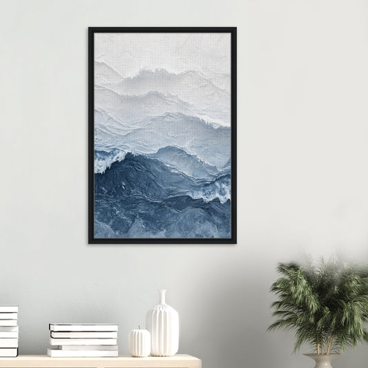 Abstrakte Meereswellen | Gerahmte Leinwand - Pixara
